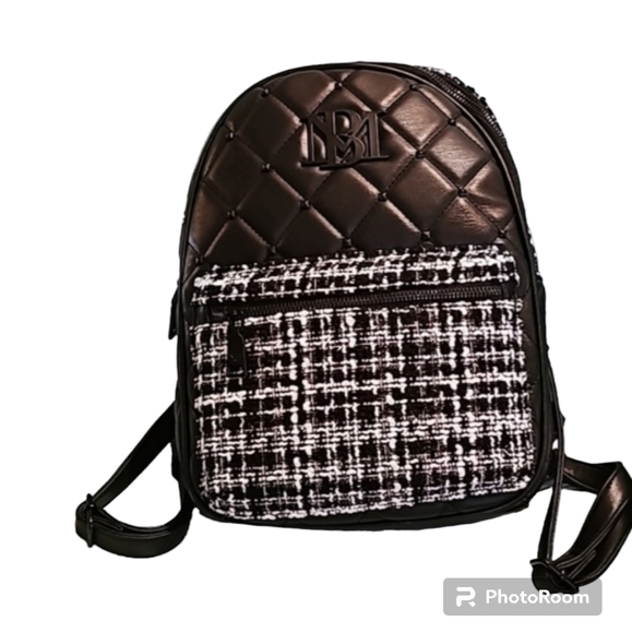 Badgley Mischka Handbags - Badgley Mishka Big Diamond Quilted Backpack W/studs
